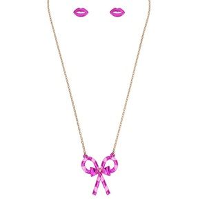 Betsey Johnson Candy Cane Necklace & Earrings